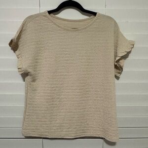 Beige Ruffle Sleeve Top